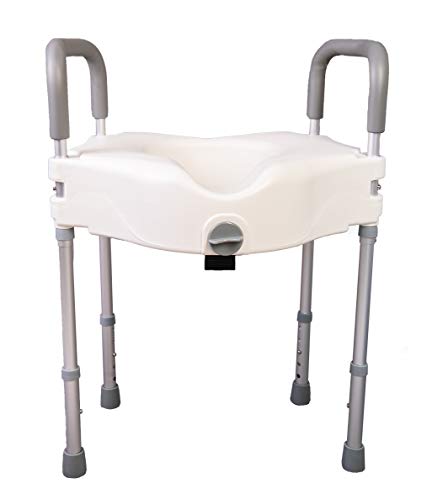 OrtoPrime Elevador WC Adultos con Reposabrazos Acolchados - Alzador wc Patas Regulables en Altura - Silla wc Medida Universal - Alza wc Baño Adaptado Cómodo y Seguro - Adaptador wc con Patas