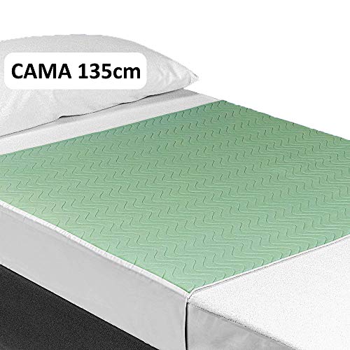 OrtoPrime Empapador Cama Adulto Lavable 135cm - Absorción 3,15 Litros m2 - Empapadores Geriátricos Más de 200 Lavados - Empapador Protector de Cama Reutilizable con Alas