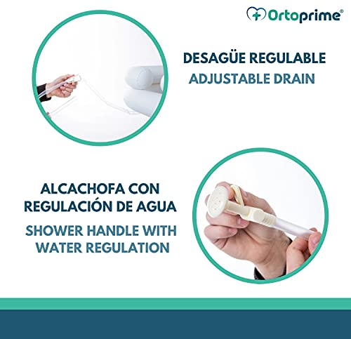 OrtoPrime Lavacabezas Hinchable con tubo de Drenaje - Lavacabezas Portátil Peluquería con Hinchador - Lavabo de Cabello - Bañera Hinchable para Cama y Silla - Kit Completo