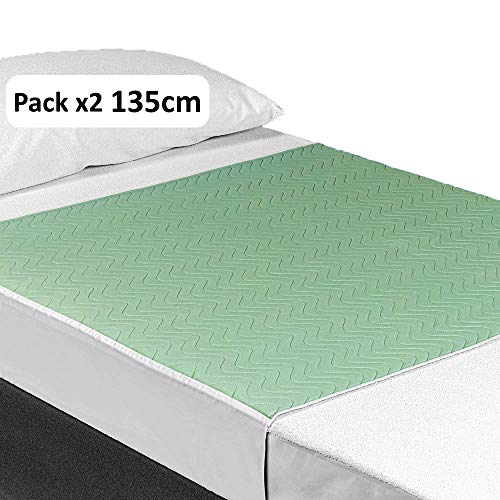 OrtoPrime PACK 2 Empapadores Cama Adultos Lavables 135cm con Alas - Empapadores Bebe Absorbentes 3,15 Litros m2 - Empapador Cama Hogares Hospitales y Geriátricos Más de 200 Lavados