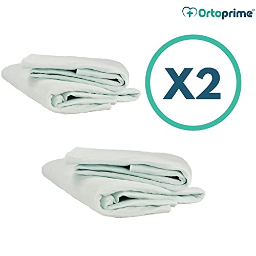 OrtoPrime Pack 2 Empapadores Cama Adultos Lavables Absorbentes 3,15 Litros/m2 - Más de 200 Lavados - Empapadores Impermeables 4 Capas - Empapadores Bebe Protector de cama con Alas 90 x 85