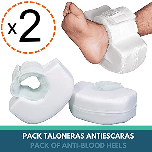 OrtoPrime Pack 2 Taloneras Antiescaras Forma Curva - Protector Ortopédico de Talón Pies y Codos - Par Dos Unidades - Talla Universal Adaptable - Cojines Antiescaras para Silla de Ruedas y Cama