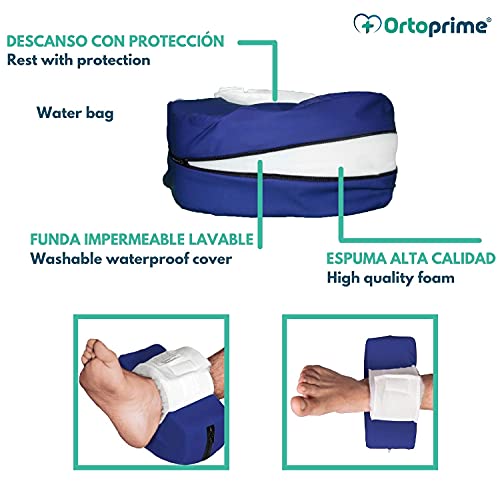 OrtoPrime PACK 2 Taloneras Antiescaras Impermeables Forma Curva - Protector Talones Antiescaras - Cojines Antiescaras Ortopédicos para Pies (Patucos Antiescaras Talla Universal)