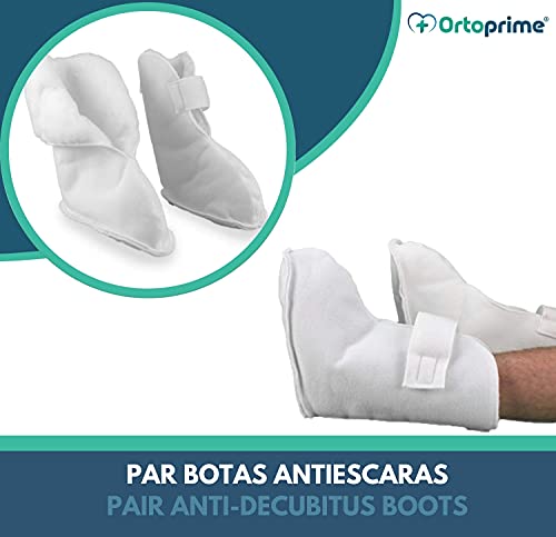 OrtoPrime Par BOTAS Antiescaras Suaves 2 UNIDADES - Protector Talones Antiescaras PREVENCIÓN Úlceras y llagas - Taloneras Antiescaras UNIVERSAL - Cojín Antiescaras Pies Suaves y Cómodos