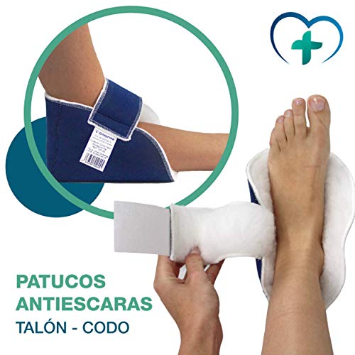 OrtoPrime Patuco Antiescaras DERECHO - Protector Talones + Codos Antiescaras PREVENCIÓN Úlceras y llagas - Talonera Antiescaras UNIVERSAL - Cojínes Antiescaras Pies Suave + Cómodo