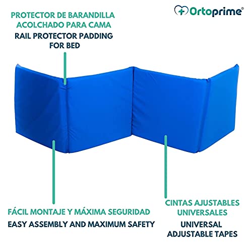 OrtoPrime Protector de Barandilla para Cama Adultos y Niños - Barrera de Seguridad Ortopédica Quitamiedos Cama - Cubrebarandillas Camas Barrera Protectora (Barandilla NO INCLUIDA)