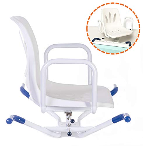 OrtoPrime Silla Bañera Giratoria 360º - Asiento Bañera Adulto Cómoda TRANSFERENCIA - Silla Ducha Mayores FÁCIL ACCESO - Silla de Baño ANTIDESLIZANTE