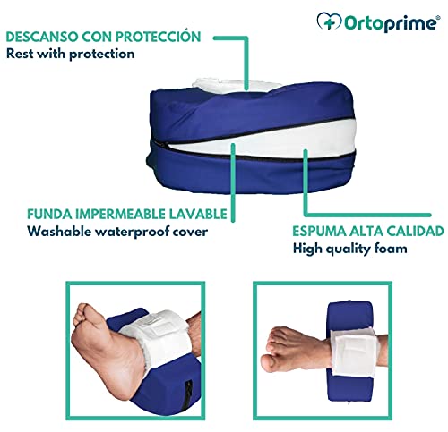 OrtoPrime Talonera Antiescaras Impermeable Forma Curva - Protector Talones Antiescaras - Cojín Antiescaras Ortopédico para Pies (Patuco Antiescaras Talla Universal)