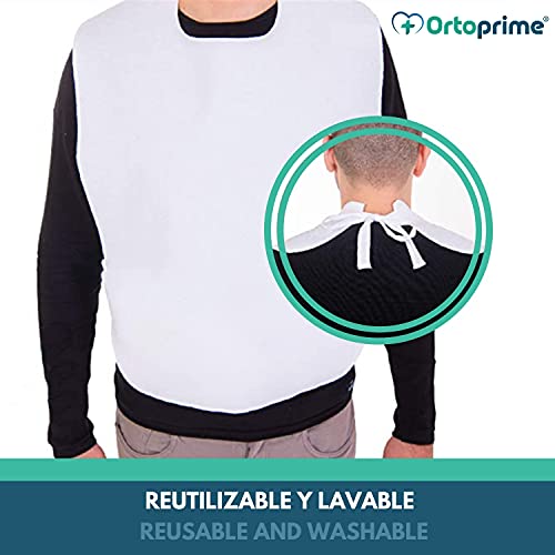 OrtoPrime X3 Babero Adulto Impermeable RIZO + PVC Baberos para Personas Mayores Impermeables y Reutilizables - Baberos para Adultos Pack 3 UNIDADES