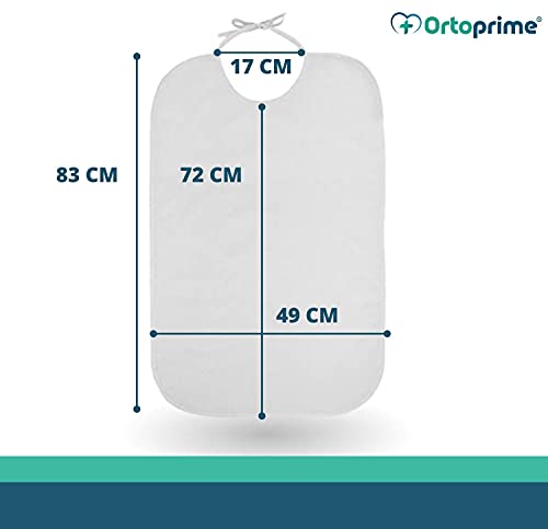 OrtoPrime X3 Babero Adulto Impermeable RIZO + PVC Baberos para Personas Mayores Impermeables y Reutilizables - Baberos para Adultos Pack 3 UNIDADES