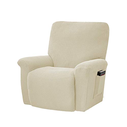 Orumrud Funda de Sillón Relax Elástica Completo Protector para Sillón Reclinable,4 Partes Elástica Jacquard Funda de Sillón，Sillón eléctrico Funda reclinable Silla Funda