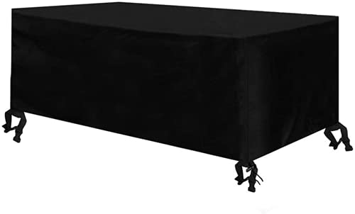 Osarke Cubierta de Protección para Mesa Muebles Funda para Mesa Rectangular Impermeable Oxford Negro 270X180X89cm