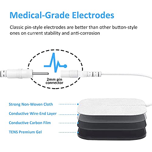 OSITO Tens EMS Electroestimulador Tens - Electroestimulador Digital con 25 Modos&10 Electrodos, Electroestimulador Muscular para Aliviar el Dolor, Masajes, Estimulación Muscular y Electrodos para Tens