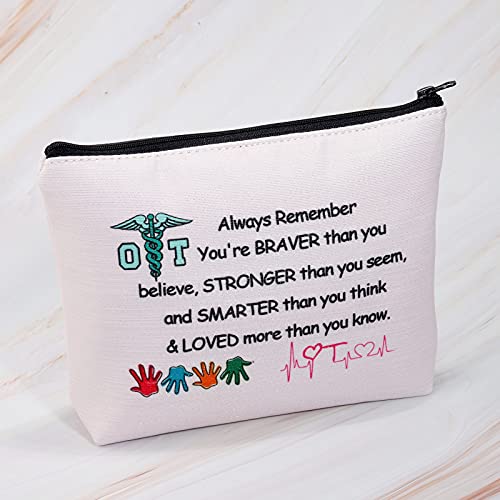 OT Gifts Bolsa de terapia ocupacional OT Bolsa de maquillaje Ocupacional Terapia Regalos para Terapeuta Cosmético Bolsa con Cremallera, Large, Lona.,