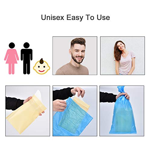 OTraki Bolsas Orina Desechables 8 PCS 600ml Superabsorbentes Emergencia Pipí PIS Bolsas Vomitar Unisexo Urinario Portatil Ideal para Viajes Largos, Acampar, Emergencias + 8 pcs Bolsas de Basura