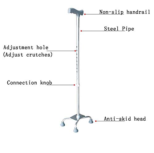 Outdoor sport houlian shop Muletas de cuatro patas de la gente vieja aleación de aluminio Materiales de 10 velocidades Ajuste de cuatro patas Estabilidad