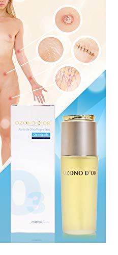 OZONO D'OR. Aceite Ozonizado 100 ml (Oliva Virgen Extra Ecológico). Hidratante y Regenerante de la piel eficaz en patologías como: irritaciones, úlceras, varices, estrías, quemaduras, etc.