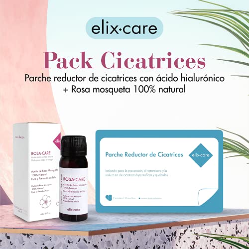 Pack Cicatrices - Parche Reductor de Cicatrices con Ácido Hialurónico + Rosa Mosqueta 100% Natural - Ideal cicatrices y queloides: cesárea, cirugías estéticas, quemaduras - Adultos y Niños