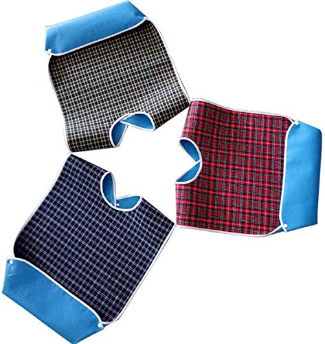 Pack de 3 baberos unisex impermeables grandes de alimentación baberos protectores de ropa para adultos mayores