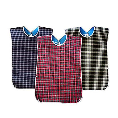 Pack de 3 baberos unisex impermeables grandes de alimentación baberos protectores de ropa para adultos mayores