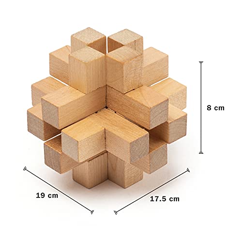 PAMRAY Juguetes Rompecabezas de Madera Set IQ Juguete Educativo 3D Cubo Juego Enigma para Niños Adolescentes Style C