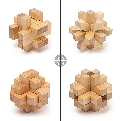 PAMRAY Juguetes Rompecabezas de Madera Set IQ Juguete Educativo 3D Cubo Juego Enigma para Niños Adolescentes Style C