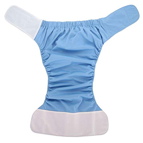 Pañales para adultos Paño para adultos Pañal reutilizable Lavable Pañal grande ajustable (Color : Azul)