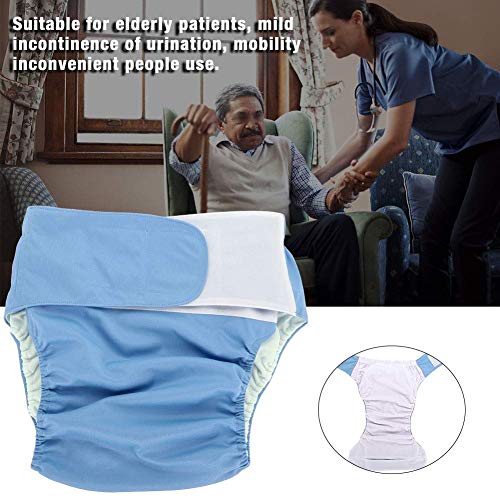 Pañales para adultos Paño para adultos Pañal reutilizable Lavable Pañal grande ajustable (Color : Azul)