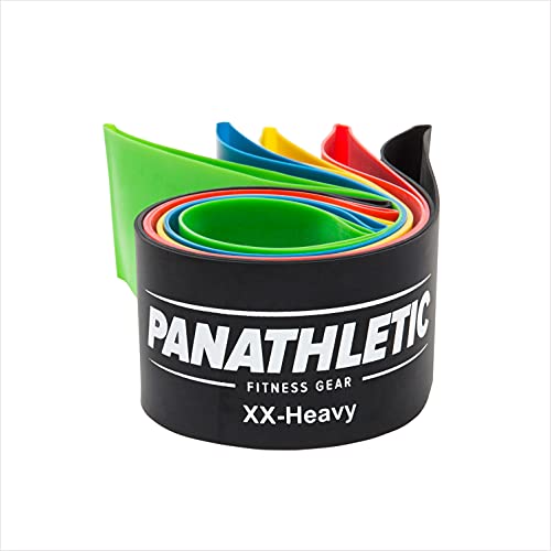 Panathletic Bandas Elasticas Fitness, Set de 5 Gomas – 5 Niveles de Resistencia, Guía de Ejercicios, eBook en Español y Bolsa – 5x banda musculacion, cintas para gluteos, goma elastica, elasticos, resistance bands