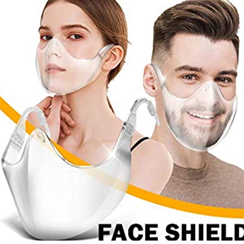 Pantalla Facial antivaho, mascarilla Transparente Reutilizable Transparente, Bandanas faciales Transparentes Transpirable Expresión cómoda y Visible para Mujeres Hombres