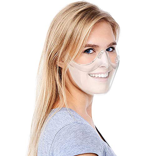 Pantalla Facial antivaho, mascarilla Transparente Reutilizable Transparente, Bandanas faciales Transparentes Transpirable Expresión cómoda y Visible para Mujeres Hombres