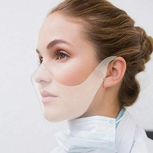 Pantalla Facial antivaho, mascarilla Transparente Reutilizable Transparente, Bandanas faciales Transparentes Transpirable Expresión cómoda y Visible para Mujeres Hombres