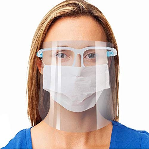 Pantalla Protección Facial Transparente, Face Shield Visor Set con 12 Viseras Antivaho Transparentes Reemplazables y 6 Gafas Reutilizables Adecuadas para Adultos y Niños (A) (b)