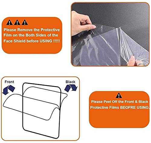 Pantalla Protección Facial Transparente, Face Shield Visor Set con 12 Viseras Antivaho Transparentes Reemplazables y 6 Gafas Reutilizables Adecuadas para Adultos y Niños (A) (b)