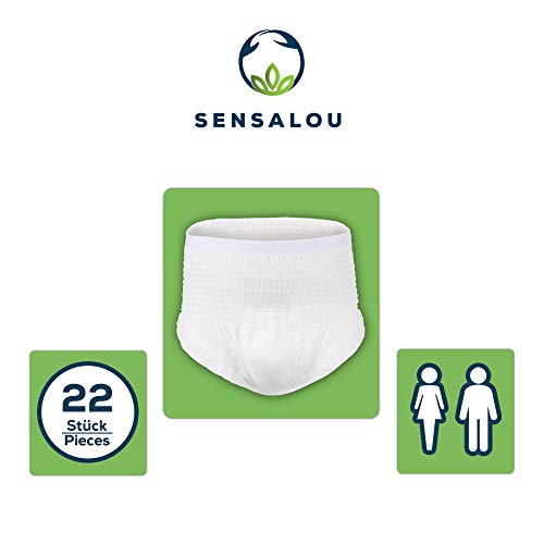 Pantalones Incontinencia para Adultos Hombre y Mujer - Ropa Interior - Protector Perdidas de Vejiga Débil - Pañales Desechables Mojar Cama, Maternidad - 22 unidades - Blanco, Tallas XL