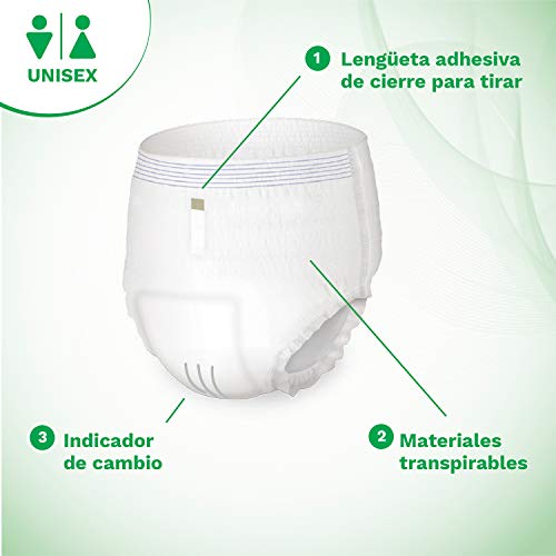 Pants Plus - Bragas Absorbentes y Elásticas para Incontinencia de Intensidad Media, Unisex, Talla L (14 piezas por paquete)