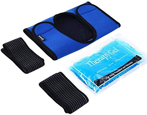 Paquete de hielo para el hombro con soporte - Terapia de compresión de soporte del hombro ajustable y reutilizable para el dolor del brazo, la tendinitis, la artritis y más.