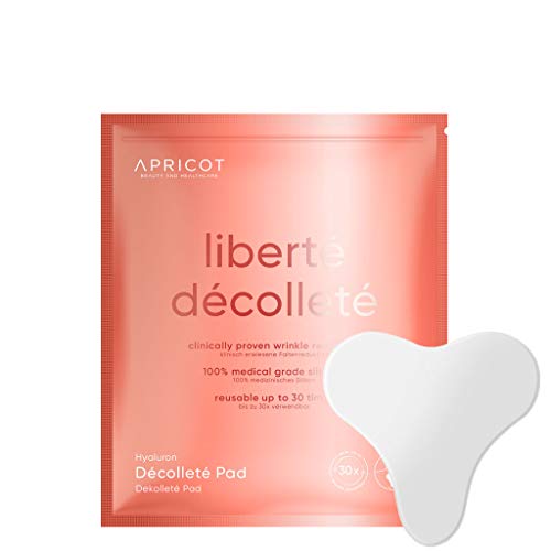 Parche para escote APRICOT - 30 usos - ORIGINAL de Alemania - Parche antiedad fabricado en silicona médica - ¡Eficacia clínicamente testada! GANADOR DEL GERMAN INNOVATION AWARD