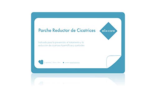 Parche Reductor de Cicatrices elix·care – Ácido hialurónico – 2 Apósitos cicatrizantes – [20x10 cm] – Tratamiento para Cicatrices y Queloides, Cesáreas, niños, cirugías estéticas