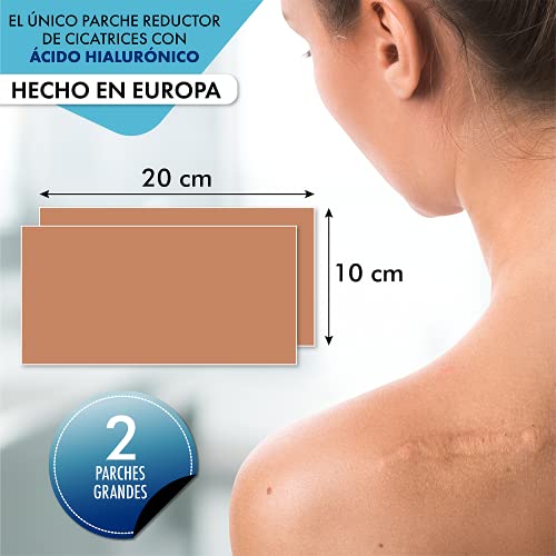 Parche Reductor de Cicatrices elix·care – Ácido hialurónico – 2 Apósitos cicatrizantes – [20x10 cm] – Tratamiento para Cicatrices y Queloides, Cesáreas, niños, cirugías estéticas