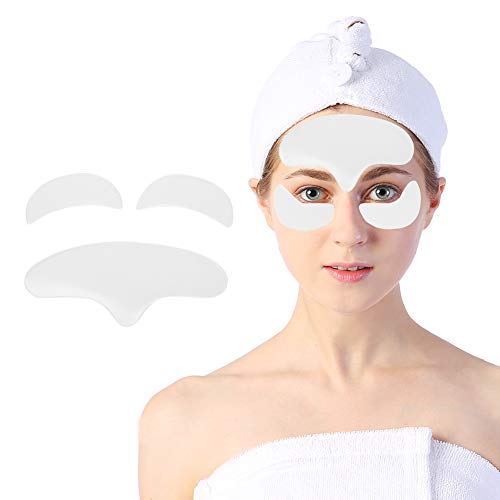 Parches de Arrugas de Silicona para Facial,Cara Frente + Ojos Pads Antiarrugas Lines Collagen Frown Eliminación Reutilizable Anti-envejecimiento para la elasticidad de la piel rejuvenecida