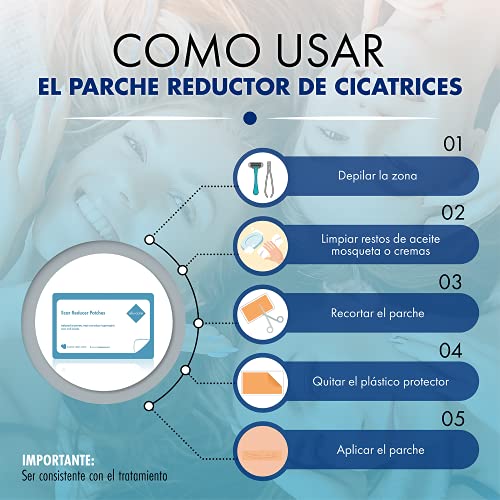 Parches para Cicatrices con Ácido Hialurónico elix·care [4 Apósitos Grandes y Recortables 20x10 cm] - Cicatrices y queloides de cirugía: Cesárea, Estéticas, Pecho 6 meses de tratamiento