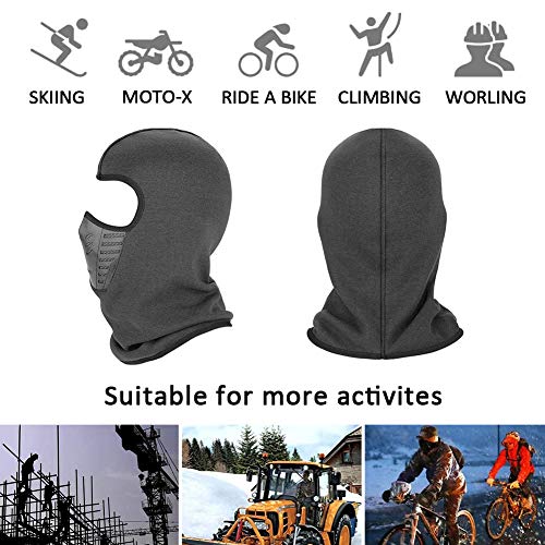 Pasamontañas Moto, BESTZY Pasamontañas Facial de Deportes Invierno para Ciclismo, Esqui, Senderismo, Snowboard (Gris Negro)