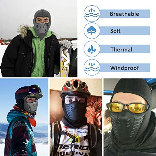 Pasamontañas Moto, BESTZY Pasamontañas Facial de Deportes Invierno para Ciclismo, Esqui, Senderismo, Snowboard (Gris Negro)