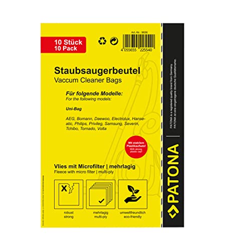 PATONA 10x Bolsas de aspiradora compatible con AEG GR.205 AE 4500.4599 Serie, Samsung VC 5800.5999 Serie