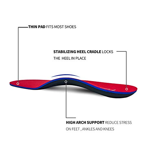 PCSsole Orthotic Arch Support Inserciones de calzado Plantillas para pies planos, dolor en los pies, fascitis plantar, plantillas para hombres y mujeres (EU43-44(28cm))