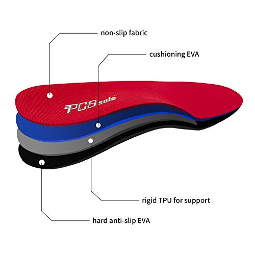 PCSsole Orthotic Arch Support Inserciones de calzado Plantillas para pies planos, dolor en los pies, fascitis plantar, plantillas para hombres y mujeres (EU43-44(28cm))