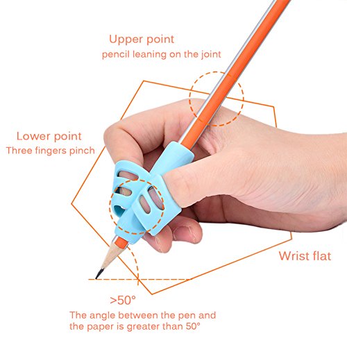 Pencil Grip, Dsaren 6 Piezas Agarres para Lápices Ergonómico Escritura Ayuda Agarre Postura Corrección Herramienta para Niños Adultos Necesidades Especiales