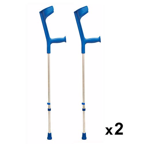 PEPE - Muletas Adulto (x2 uds), Muletas Adulto Regulables Aluminio, Muletas Ortopédicas, Muletas Adulto Regulables, Muletas para Caminar, (Color Azul).