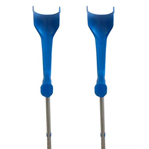 PEPE - Muletas Adulto (x2 uds), Muletas Adulto Regulables Aluminio, Muletas Ortopédicas, Muletas Adulto Regulables, Muletas para Caminar, (Color Azul).